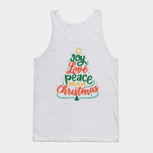 Joy Love Peace Believe Christmas Tank Top